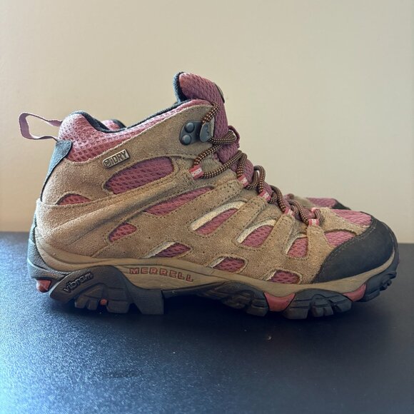 Merrell Moab 2 Mid Women's Size 10 Waterproof Hiking Boots Boulder Blush J24454 - Picture 3 of 8